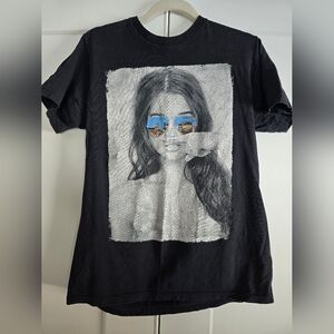 Bowery Black Graphic T-Shirt with Reflective Sunglasses Design